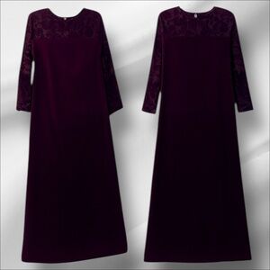 DVF “The Color Authority” Vintage Eggplant Velvet Maxi Dress Size: S